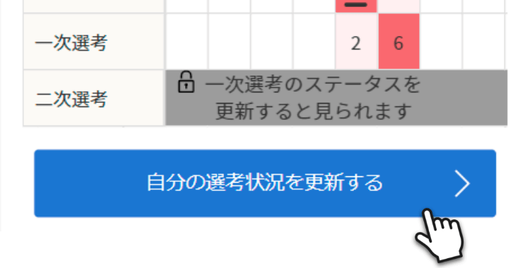 自分の選考状況を更新する